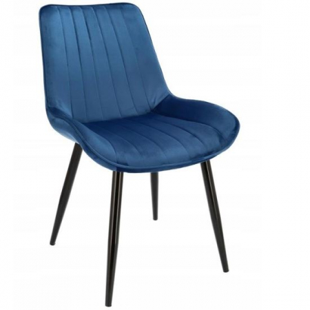 Scaune bucatarie - SCAUN BUCATARIE/LIVING, CATIFEA, METAL, ALBASTRU, 54X61X83 CM, VIVA