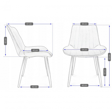 SCAUN BUCATARIE/LIVING, CATIFEA, METAL, BEJ, 54X61X83 CM, VIVA [4]