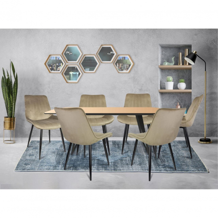 SCAUN BUCATARIE/LIVING, CATIFEA, METAL, BEJ, 54X61X83 CM, VIVA [5]