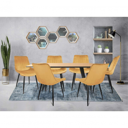 SCAUN BUCATARIE/LIVING, CATIFEA, METAL, GALBEN MUSTAR, 54X61X83 CM, VIVA [5]
