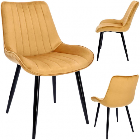 SCAUN BUCATARIE/LIVING, CATIFEA, METAL, GALBEN MUSTAR, 54X61X83 CM, VIVA [7]