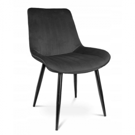 Scaune bucatarie - SCAUN BUCATARIE/LIVING, CATIFEA, METAL, NEGRU, 54X61X83 CM, VIVA