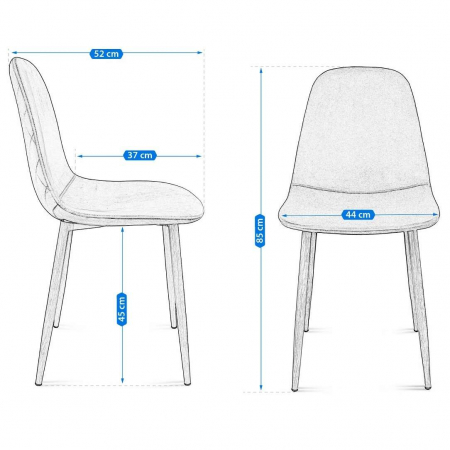 SCAUN BUCATARIE/LIVING, CATIFEA, MODEL CUSATURA PE SPATE, ALBASTRU INCHIS, MAX 100 KG, 44X52X85 CM, VIGO [1]