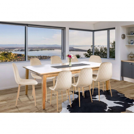 SCAUN BUCATARIE/LIVING, CATIFEA, MODEL CUSATURA PE SPATE, BEJ, MAX 100 KG, 44X52X85 CM, VIGO [6]