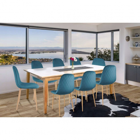 SCAUN BUCATARIE/LIVING, CATIFEA, MODEL CUSATURA PE SPATE, TURCOAZ, MAX 100 KG, 44X52X85 CM, VIGO [6]