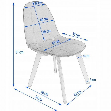 SCAUN BUCATARIE/LIVING, CATIFEA SI PU, GRI, 43X54X81 CM, COLIN [6]