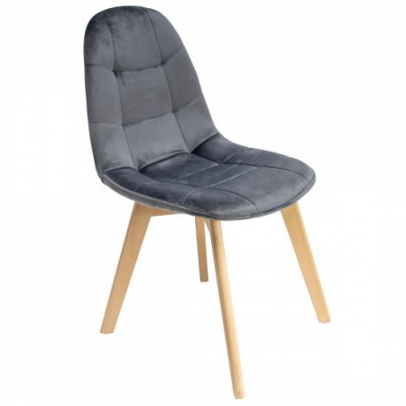 Scaune bucatarie - SCAUN BUCATARIE/LIVING, CATIFEA SI PU, GRI, 43X54X81 CM, COLIN