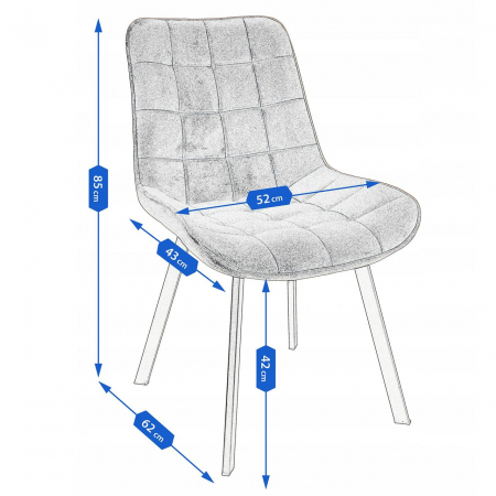 SCAUN BUCATARIE/LIVING, JUMI, ADORO, CATIFEA, METAL, BEJ, 52X62X85 CM [4]