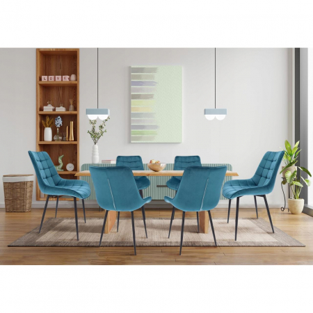 SCAUN BUCATARIE/LIVING, JUMI, MISTY, CATIFEA, METAL, ALBASTRU, 53X63X83 CM [6]