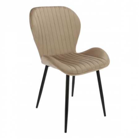 Scaune bucatarie - SCAUN BUCATARIE/LIVING, JUMI, VEIRA, CATIFEA, METAL, BEJ, 52X57X85 CM