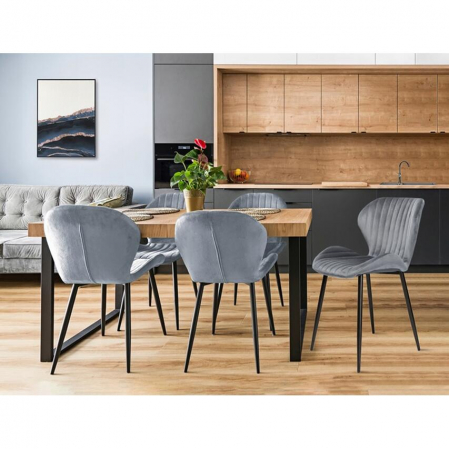 SCAUN BUCATARIE/LIVING, JUMI, VEIRA, CATIFEA, METAL, GRI, 52X57X85 CM [1]