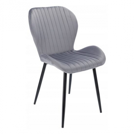 Scaune bucatarie - SCAUN BUCATARIE/LIVING, JUMI, VEIRA, CATIFEA, METAL, GRI, 52X57X85 CM