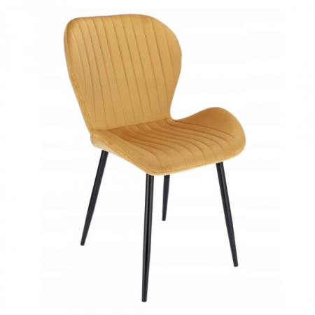 Scaune bucatarie - SCAUN BUCATARIE/LIVING, JUMI, VEIRA, CATIFEA, METAL, MUSTAR, 52X57X85 CM