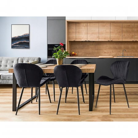SCAUN BUCATARIE/LIVING, JUMI, VEIRA, CATIFEA, METAL, NEGRU, 52X57X85 CM [1]