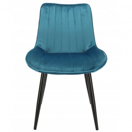 SCAUN BUCATARIE/LIVING, JUMI, VIVA, CATIFEA, METAL, ALBASTRU MARIN SI NEGRU, 54X61X83 CM [4]