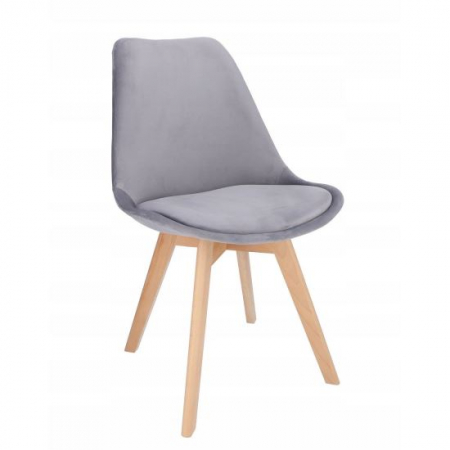 Scaune bucatarie - SCAUN BUCATARIE/LIVING, LEMN, CATIFEA, GRI, 49X60X82 CM, BARI