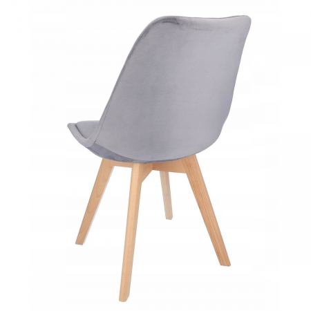 SCAUN BUCATARIE/LIVING, LEMN, CATIFEA, GRI, 49X60X82 CM, BARI [2]