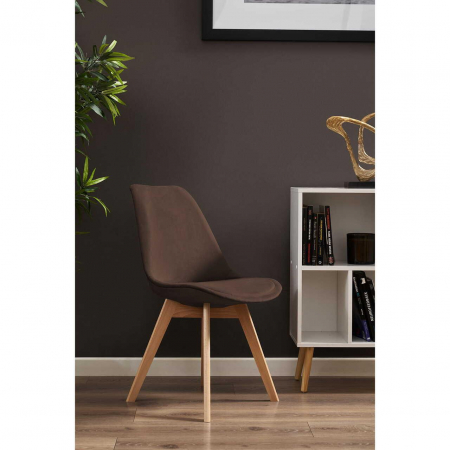 SCAUN BUCATARIE/LIVING, LEMN, CATIFEA, MARO, 49X60X82 CM, BARI [7]