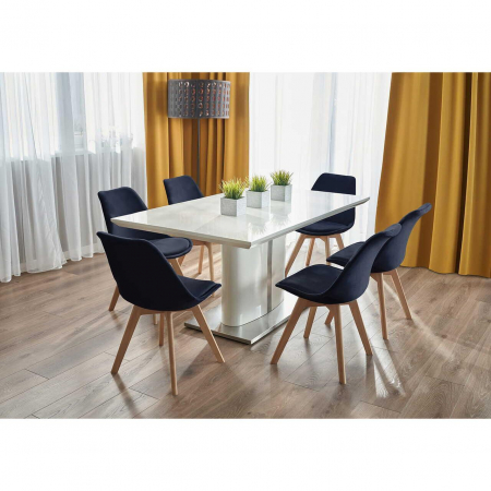 SCAUN BUCATARIE/LIVING, LEMN, CATIFEA, NEGRU, 49X60X82 CM, BARI [10]