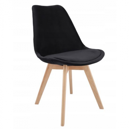 Scaune bucatarie - SCAUN BUCATARIE/LIVING, LEMN, CATIFEA, NEGRU, 49X60X82 CM, BARI