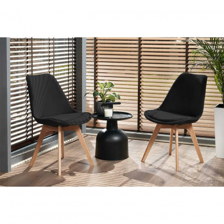 SCAUN BUCATARIE/LIVING, LEMN, CATIFEA, NEGRU, 49X60X82 CM, BARI [9]