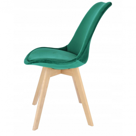 SCAUN BUCATARIE/LIVING, LEMN, CATIFEA, VERDE, 49X60X82 CM, BARI [3]