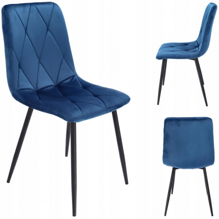 SCAUN BUCATARIE/LIVING, MATLASAT, CATIFEA, METAL, BLEUMARIN, 44X52X89 CM, PIADO [5]