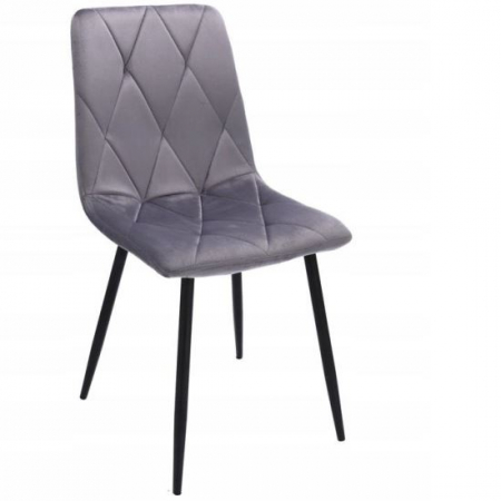 Scaune bucatarie - SCAUN BUCATARIE/LIVING, MATLASAT, CATIFEA, METAL, GRI, 44X52X89 CM, PIADO