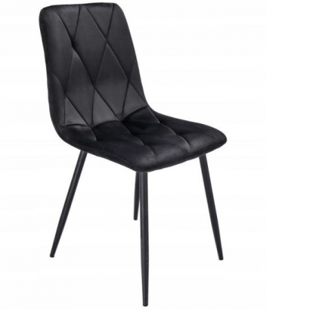 Scaune bucatarie - SCAUN BUCATARIE/LIVING, MATLASAT, CATIFEA, METAL, NEGRU, 44X52X89 CM, PIADO