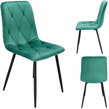 SCAUN BUCATARIE/LIVING, MATLASAT, CATIFEA, METAL, VERDE, 44X52X89 CM, PIADO [5]