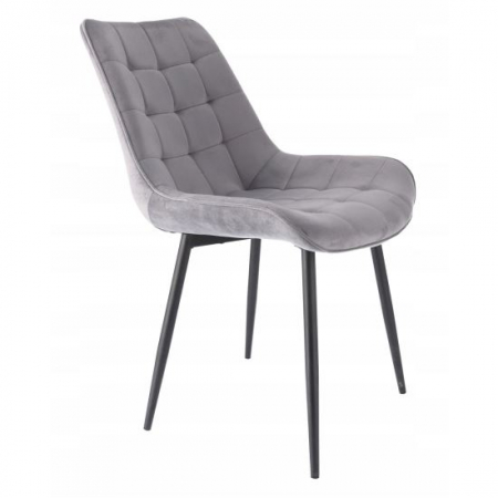 Scaune bucatarie - SCAUN BUCATARIE/LIVING, METALIC, CATIFEA, GRI, 53X63X83 CM, MISTY