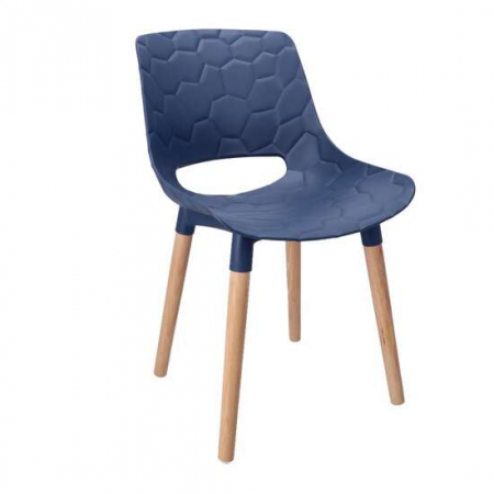 Scaune bucatarie - SCAUN BUCATARIE/LIVING, PP, ALBASTRU, LEMN, MAX 130 KG, 45X55X77 CM, DAVIS