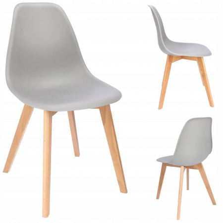 SCAUN BUCATARIE/LIVING, PP, LEMN, GRI, 46X52X82 CM, ADA [4]