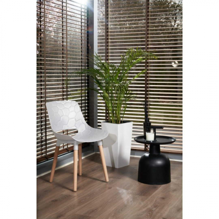 SCAUN BUCATARIE/LIVING, PP, LEMN, MAX 130 KG, ALB, 45X55X77 CM, DAVIS [9]