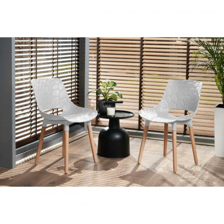 SCAUN BUCATARIE/LIVING, PP, LEMN, MAX 130 KG, ALB, 45X55X77 CM, DAVIS [10]