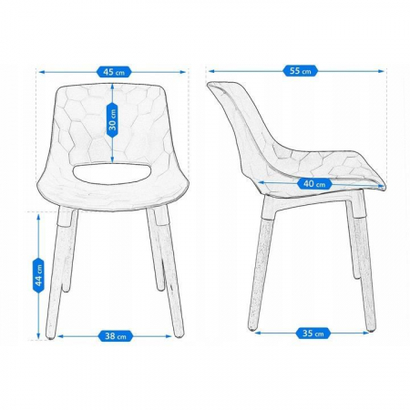 SCAUN BUCATARIE/LIVING, PP, LEMN, MAX 130 KG, BEJ, 45X55X77 CM, DAVIS [6]
