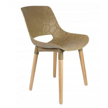 Scaune bucatarie - SCAUN BUCATARIE/LIVING, PP, LEMN, MAX 130 KG, BEJ, 45X55X77 CM, DAVIS