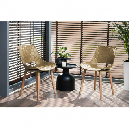 SCAUN BUCATARIE/LIVING, PP, LEMN, MAX 130 KG, BEJ, 45X55X77 CM, DAVIS [10]
