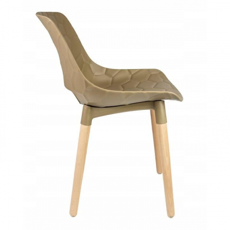 SCAUN BUCATARIE/LIVING, PP, LEMN, MAX 130 KG, BEJ, 45X55X77 CM, DAVIS [3]