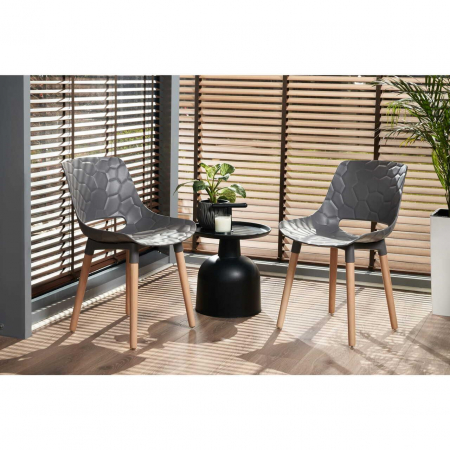 SCAUN BUCATARIE/LIVING, PP, LEMN, MAX 130 KG, GRI, 45X55X77 CM, DAVIS [9]