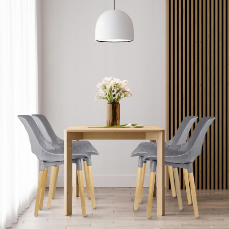 SCAUN BUCATARIE/LIVING, PP, LEMN, MAX 130 KG, GRI, 45X55X77 CM, DAVIS [6]