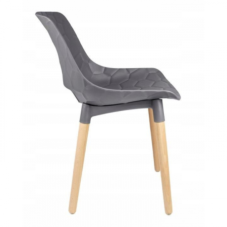 SCAUN BUCATARIE/LIVING, PP, LEMN, MAX 130 KG, GRI, 45X55X77 CM, DAVIS [3]