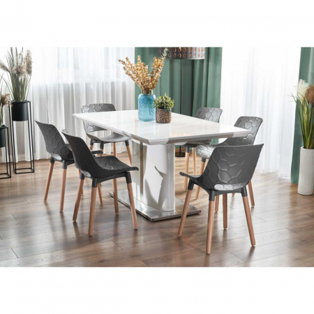 SCAUN BUCATARIE/LIVING, PP, LEMN, MAX 130 KG, GRI, 45X55X77 CM, DAVIS [10]