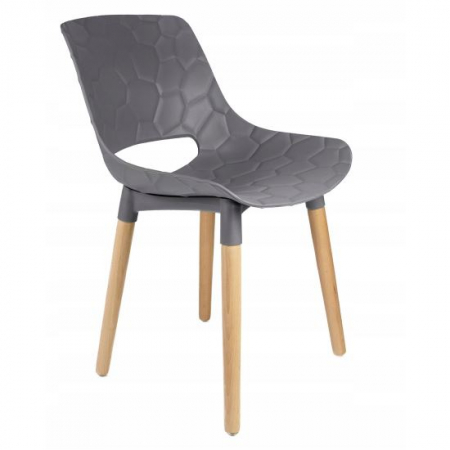 Scaune bucatarie - SCAUN BUCATARIE/LIVING, PP, LEMN, MAX 130 KG, GRI, 45X55X77 CM, DAVIS