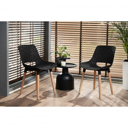SCAUN BUCATARIE/LIVING, PP, LEMN, MAX 130 KG, NEGRU, 45X55X77 CM, DAVIS [8]