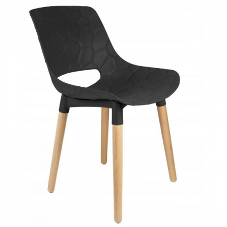 Scaune bucatarie - SCAUN BUCATARIE/LIVING, PP, LEMN, MAX 130 KG, NEGRU, 45X55X77 CM, DAVIS