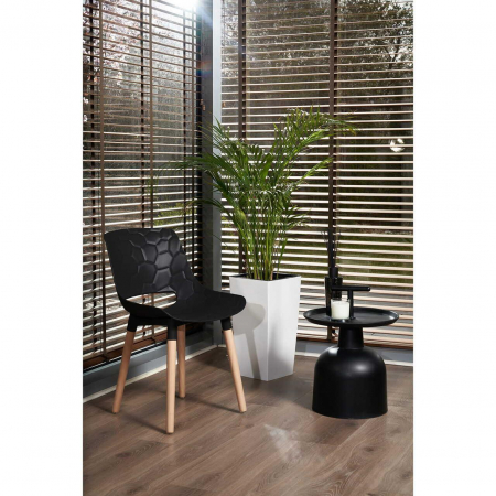 SCAUN BUCATARIE/LIVING, PP, LEMN, MAX 130 KG, NEGRU, 45X55X77 CM, DAVIS [9]