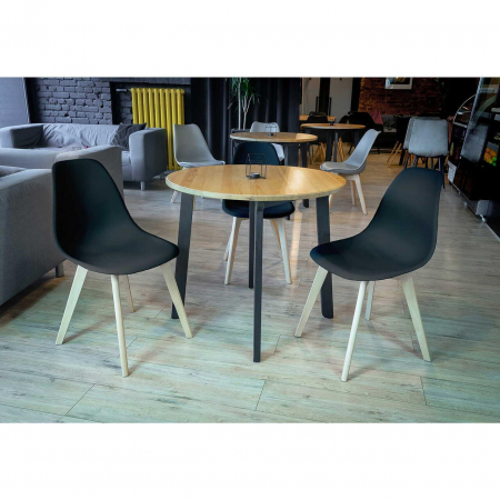 SCAUN BUCATARIE/LIVING, PP, LEMN, NEGRU, 46X52X82 CM, ADA [5]