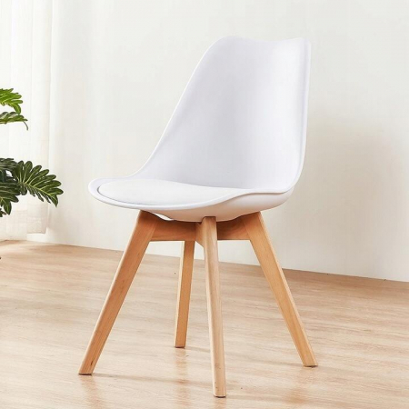 SCAUN BUCATARIE/LIVING, SEZUT PU, ALB, 48.5X54X82 CM, OSLO [11]