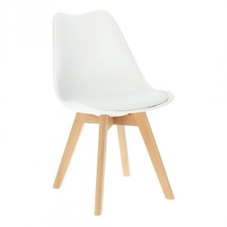 Scaune bucatarie - SCAUN BUCATARIE/LIVING, SEZUT PU, ALB, 48.5X54X82 CM, OSLO